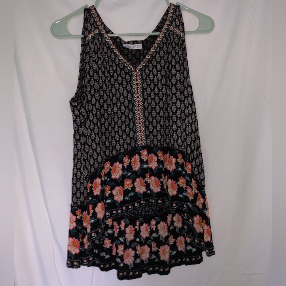 Patrons of peace floral tank top
